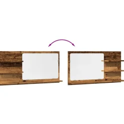 vidaXL Armarios Y Almacenamiento-Espejo mueble de baño madera ingeniería envejecida 90x11x45 cm