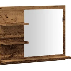 vidaXL Espejo mueble de cuarto de baño madera envejecida 60x10,5x45 cm Madera antigua Online