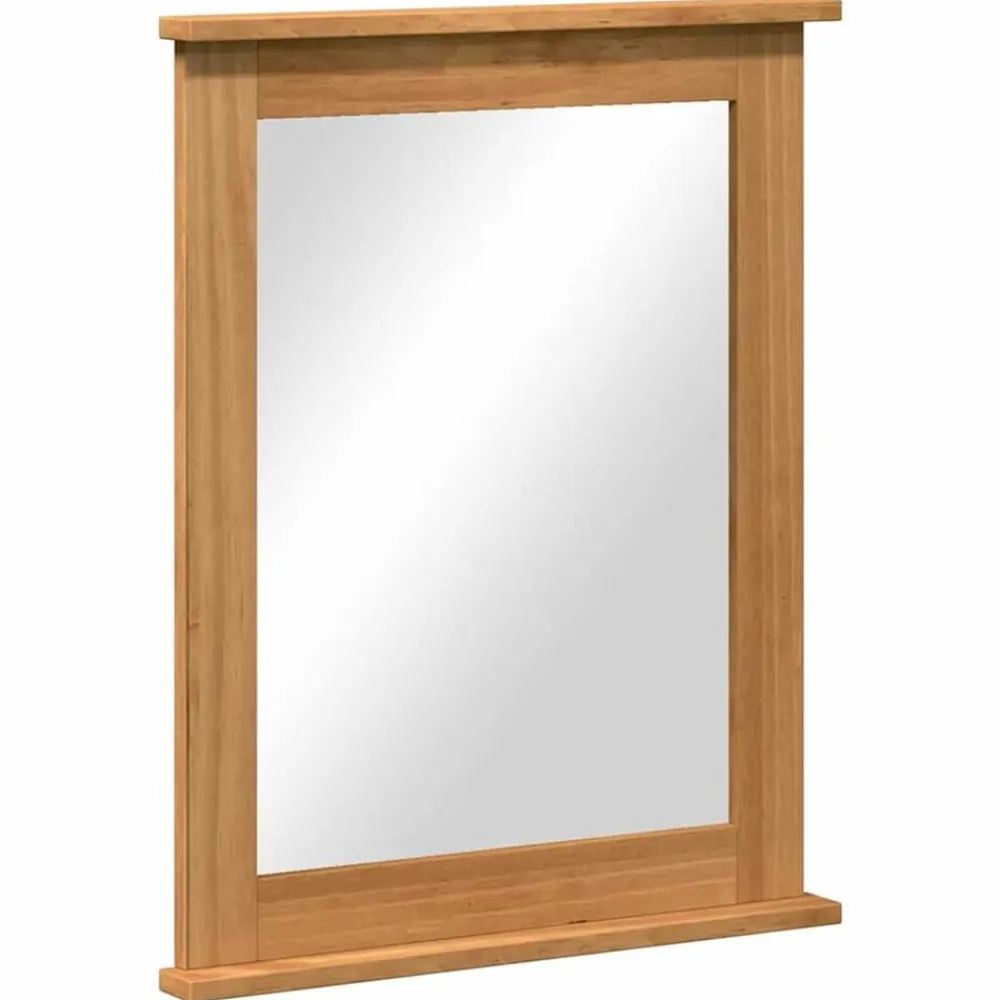 vidaXL Decoración-Espejo VIGO Marrón miel 55,5 x 5 x 70 cm Madera maciza de pino