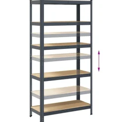 vidaXL Almacenamiento Industrial-Estante almacenaje 5 niveles 2 uds acero y madera contrachapada