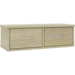 vidaXL Estanterías-Estante cajones pared contrachapada color roble 60x26x18,5cm
