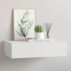 vidaXL Estante con cajón de pared MDF 40x23,5x10 cm Blanco New