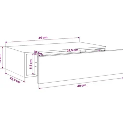 vidaXL Estante con cajón de pared MDF 40x23,5x10 cm Blanco New