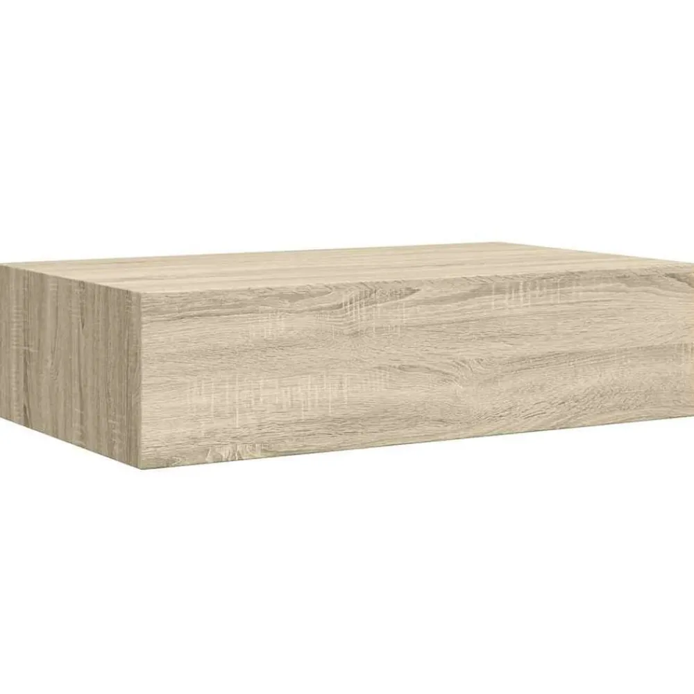 vidaXL Estante con cajón de pared MDF 40x23,5x10 cm Roble