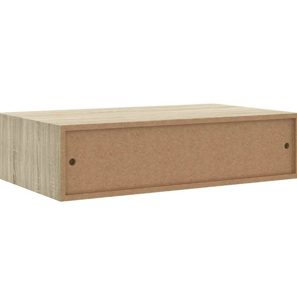 vidaXL Estante con cajón de pared MDF 40x23,5x10 cm Roble