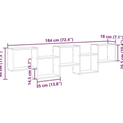 vidaXL Estanterías-Estante cubo de pared 5 compartimentos madera