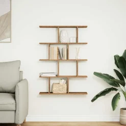 vidaXL Estante cubo de pared 12 compartimentos madera envejecida Madera antigua Best