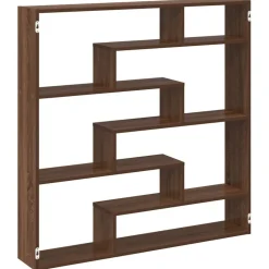 vidaXL Estante cubo de pared 7 compartimentos madera roble marrón Marr&oacute;n roble Outlet