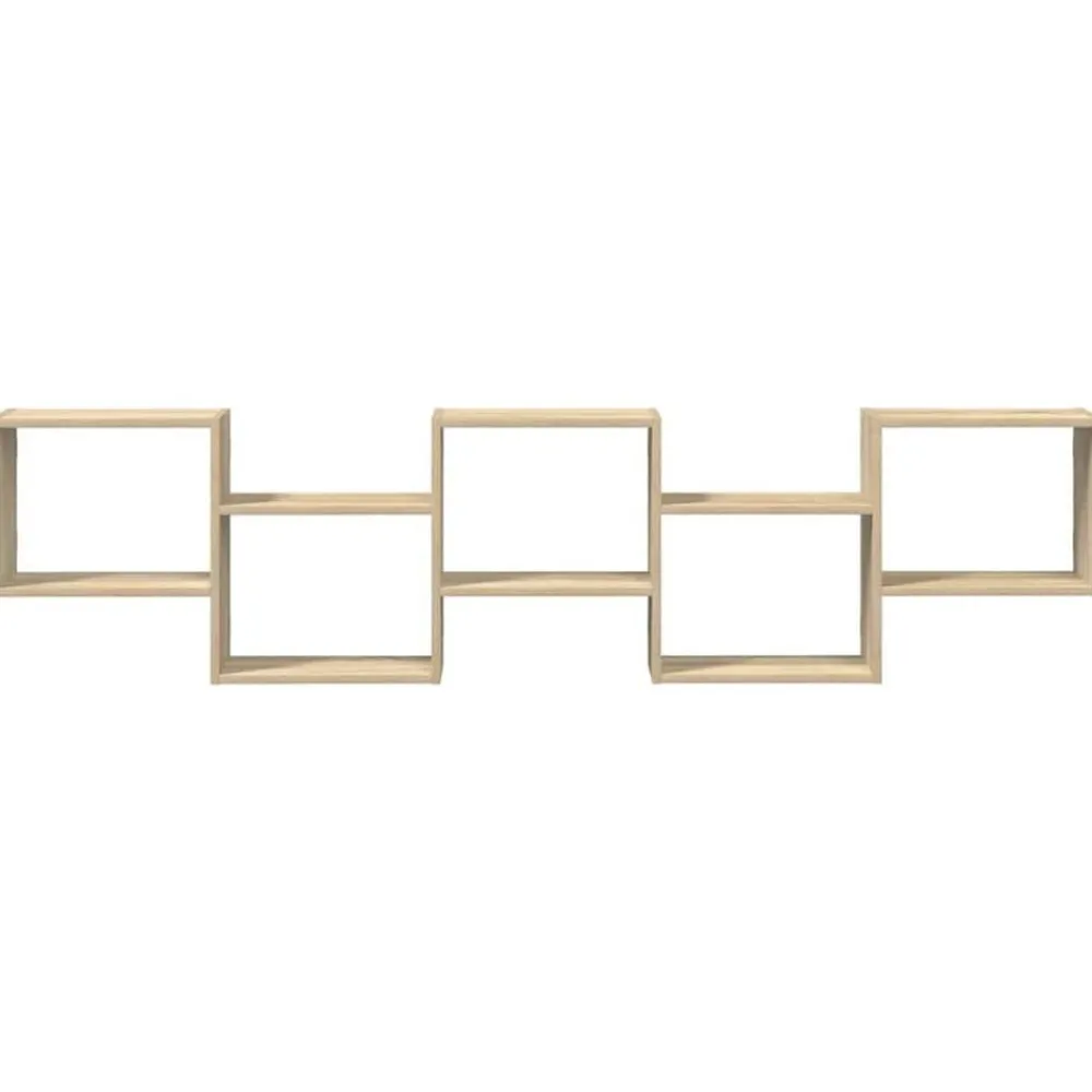 vidaXL Estanterías-Estante cubo de pared 5 compartimentos madera