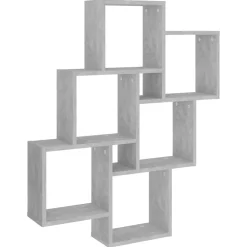 vidaXL Estante cubo de pared contrachapado gris hormigón 78x15x93 cm Gris hormig&oacute;n Discount