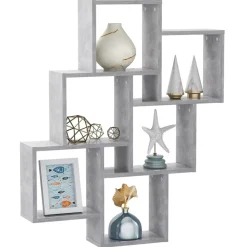 vidaXL Estante cubo de pared contrachapado gris hormigón 78x15x93 cm Gris hormig&oacute;n Discount
