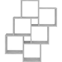 vidaXL Estante cubo de pared contrachapado gris hormigón 78x15x93 cm Gris hormig&oacute;n Discount