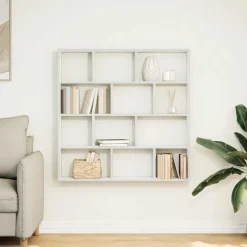 vidaXL Estanterías-Estante cubo pared 12 compartimentos madera ingeniería