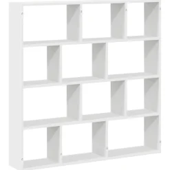 vidaXL Estanterías-Estante cubo pared 12 compartimentos madera ingeniería