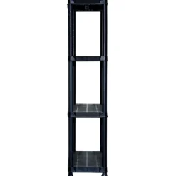 vidaXL Almacenamiento Industrial-Estante de almacenaje 4 niveles negro plástico 61x30,5x130 cm