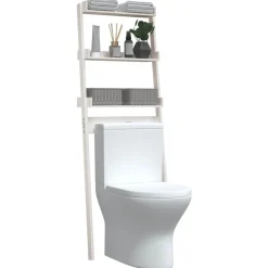 vidaXL Estante de baño madera maciza de pino 63,5x32x179 cm Blanco Hot