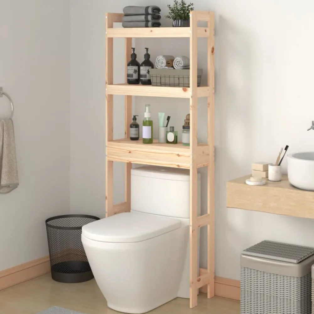 vidaXL Estante de baño madera maciza de pino 63x26x171 cm Natural Hot