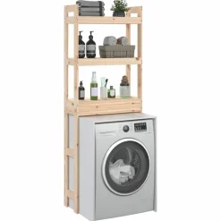 vidaXL Estante de baño madera maciza de pino 63x26x171 cm Natural Hot