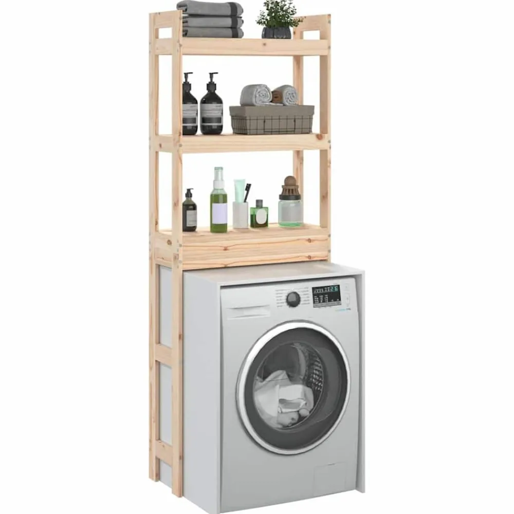 vidaXL Estante de baño madera maciza de pino 63x26x171 cm Natural Hot