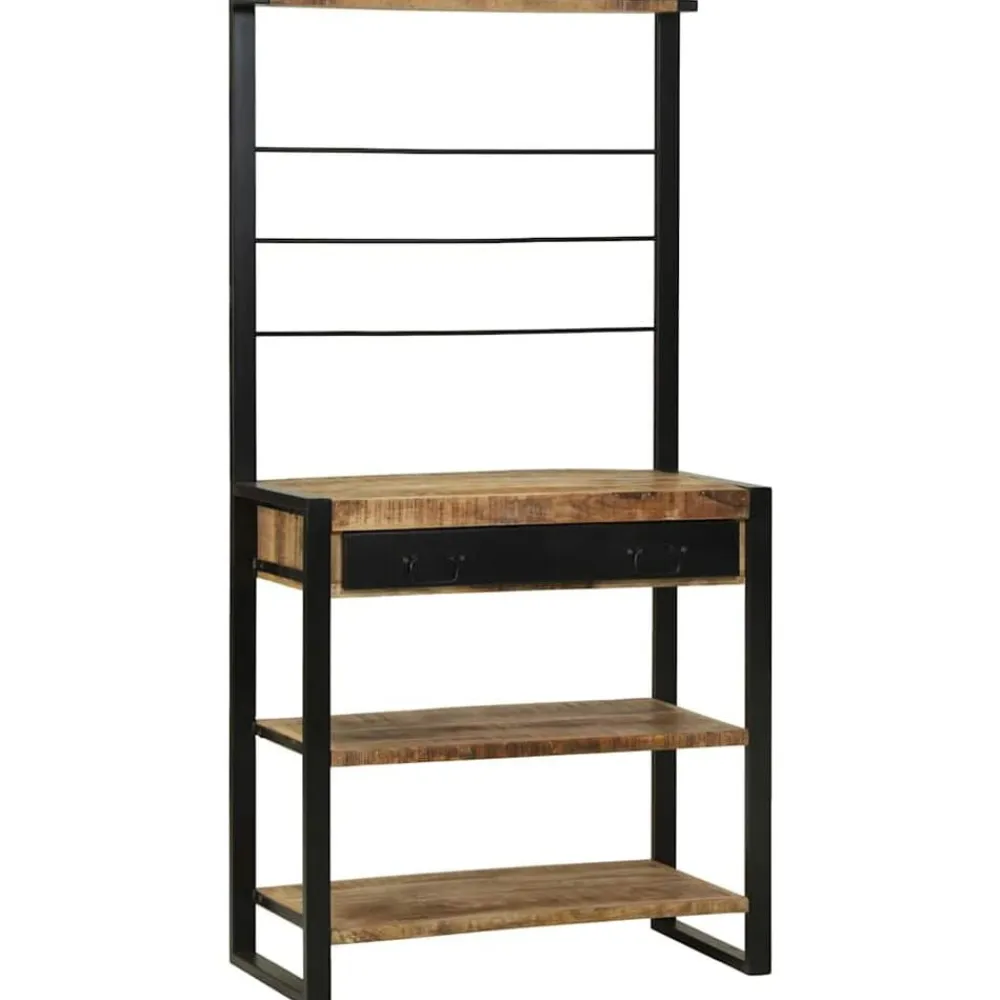 vidaXL Estante de cocina Marrón y Negro 80 x 40 x 160 cm Natural Outlet
