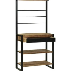 vidaXL Estante de cocina Marrón y Negro 80 x 40 x 160 cm Natural Outlet