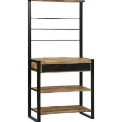 vidaXL Estante de cocina Marrón y Negro 80 x 40 x 160 cm Natural Outlet