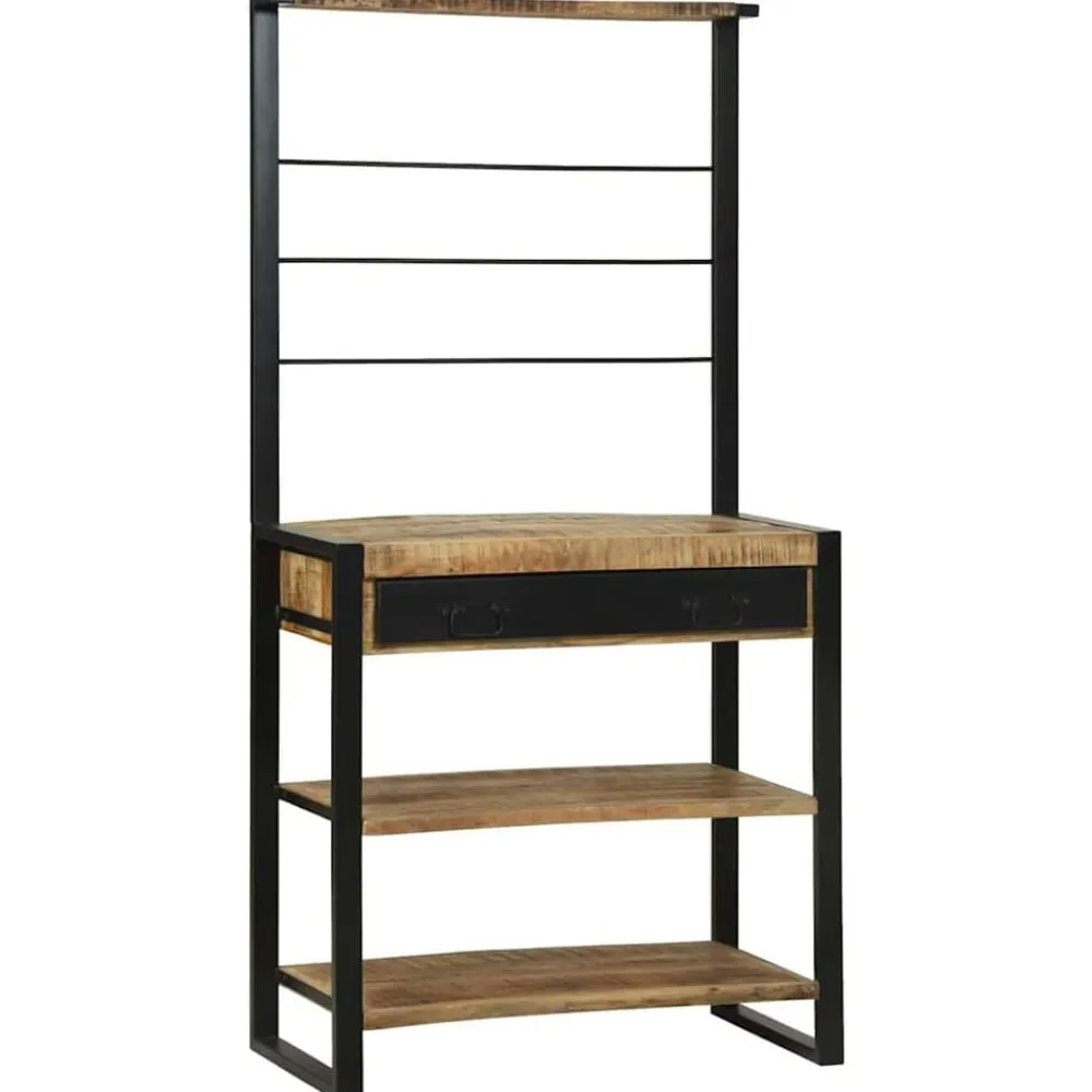 vidaXL Estante de cocina Marrón y Negro 80 x 40 x 160 cm Natural Outlet