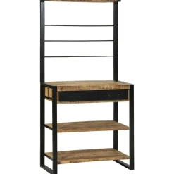vidaXL Estante de cocina Marrón y Negro 80 x 40 x 160 cm Natural Outlet