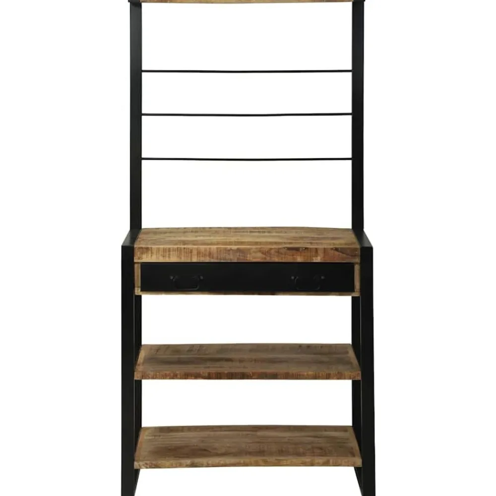 vidaXL Estante de cocina Marrón y Negro 80 x 40 x 160 cm Natural Outlet