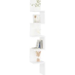 vidaXL Estanterías-Estante de esquina de pared madera contrachapada 20x20x127,5 cm