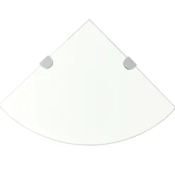 vidaXL Estanterías-Estante de esquina con soportes cromados vidrio claro 25x25 cm
