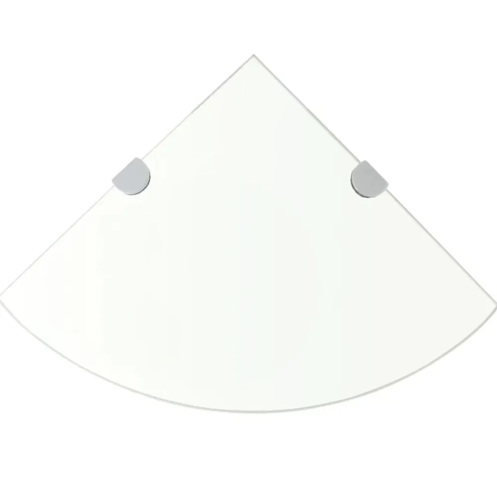 vidaXL Estanterías-Estante de esquina con soportes cromados vidrio claro 25x25 cm