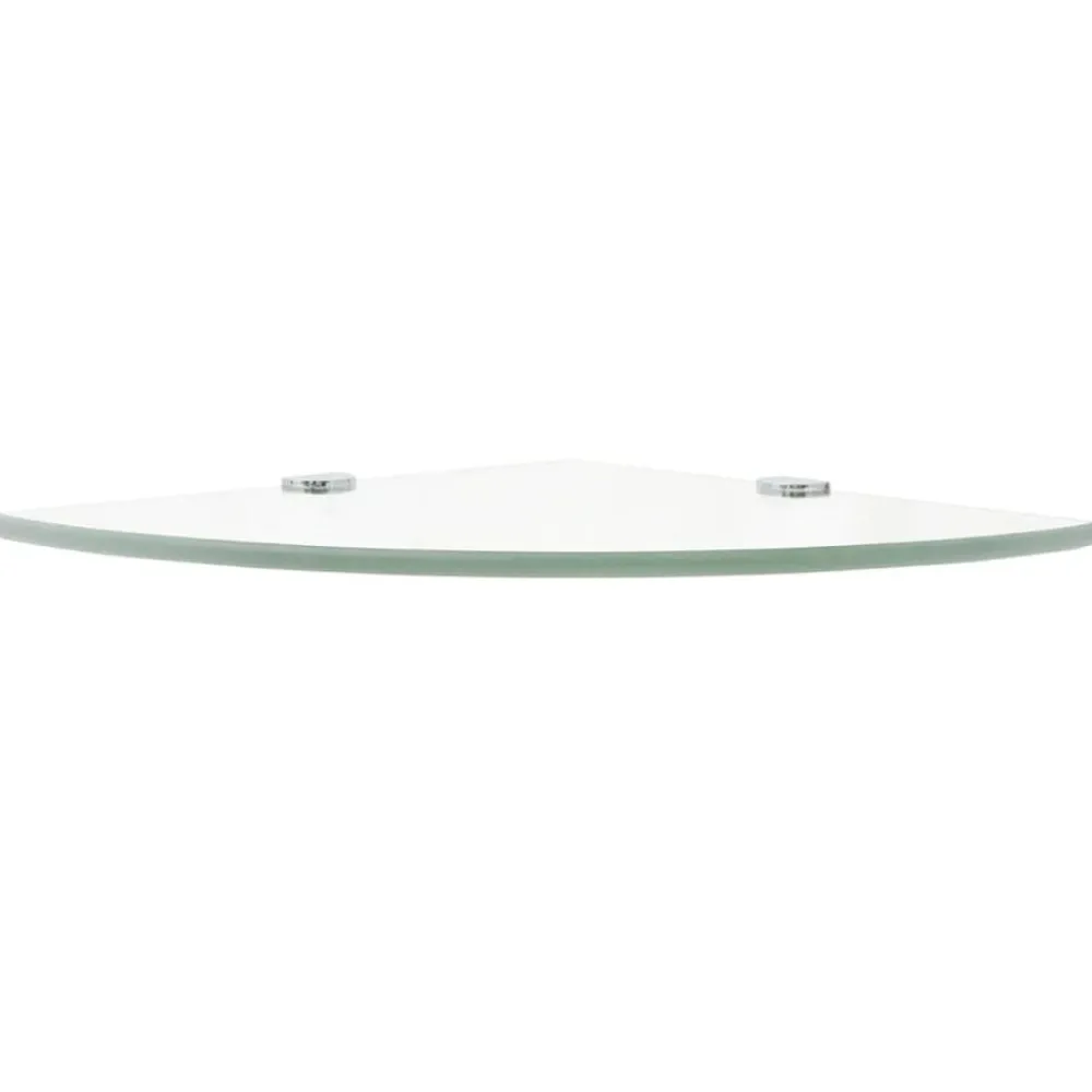 vidaXL Estanterías-Estante de esquina con soportes cromados vidrio claro 25x25 cm