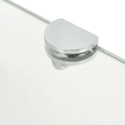 vidaXL Estanterías-Estante de esquina con soportes cromados vidrio claro 25x25 cm