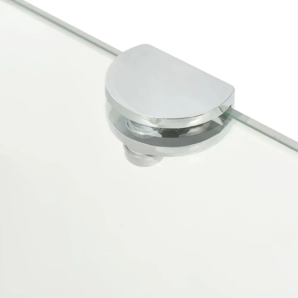 vidaXL Estanterías-Estante de esquina con soportes cromados vidrio claro 25x25 cm