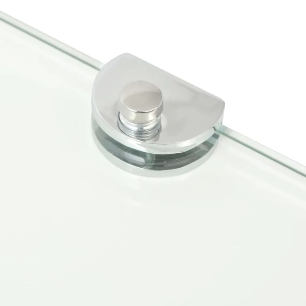 vidaXL Estanterías-Estante de esquina con soportes cromados vidrio claro 25x25 cm