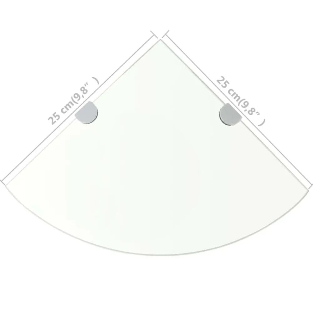 vidaXL Estanterías-Estante de esquina con soportes cromados vidrio claro 25x25 cm