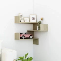 vidaXL Estante de esquina pared contrachapado 40x40x50 cm Roble Sonoma Discount