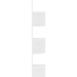 vidaXL Estanterías-Estante de esquina de pared madera de ingeniería blanco brillo