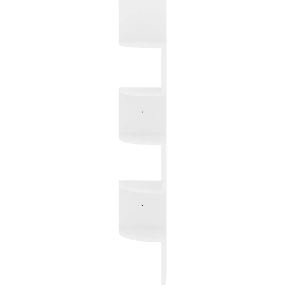 vidaXL Estanterías-Estante de esquina de pared madera de ingeniería blanco brillo