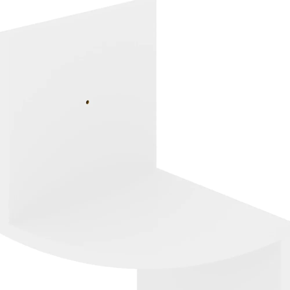 vidaXL Estanterías-Estante de esquina de pared madera de ingeniería blanco brillo