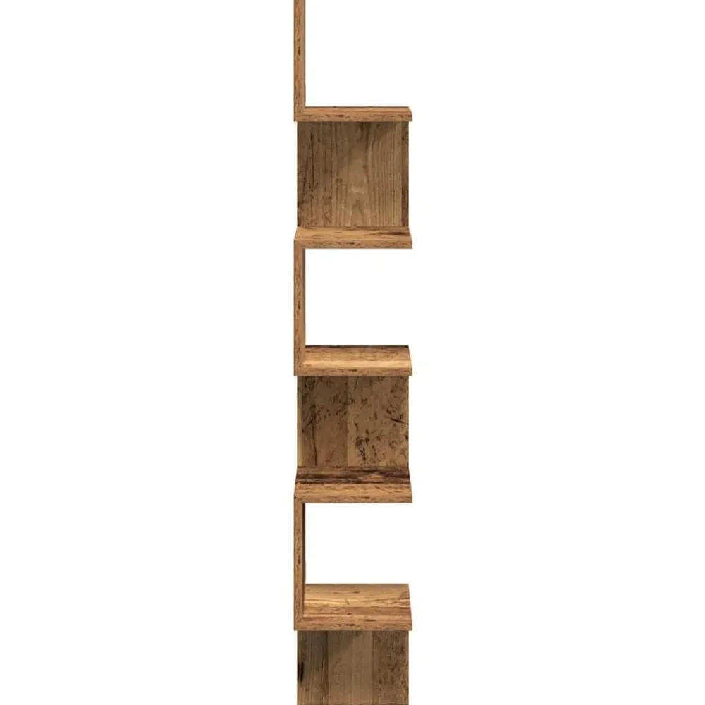 vidaXL Estante de esquina de pared ingeniería envejecida 20x20x127,5cm Madera antigua New