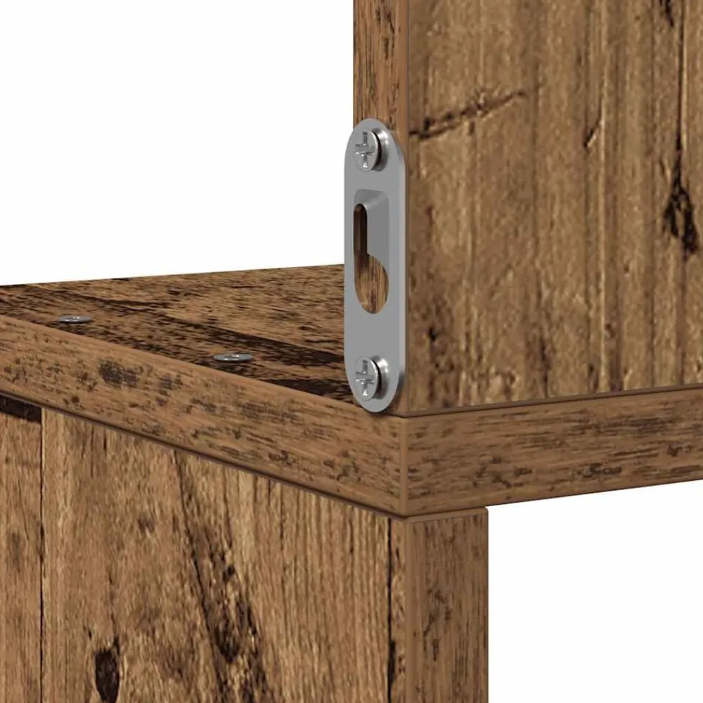 vidaXL Estante de esquina de pared ingeniería envejecida 20x20x127,5cm Madera antigua New