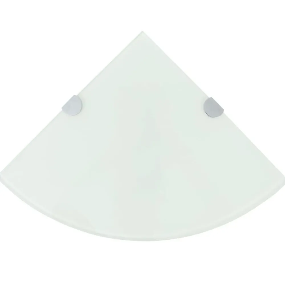 vidaXL Estanterías-Estante de esquina con soportes cromados vidrio 25x25 cm