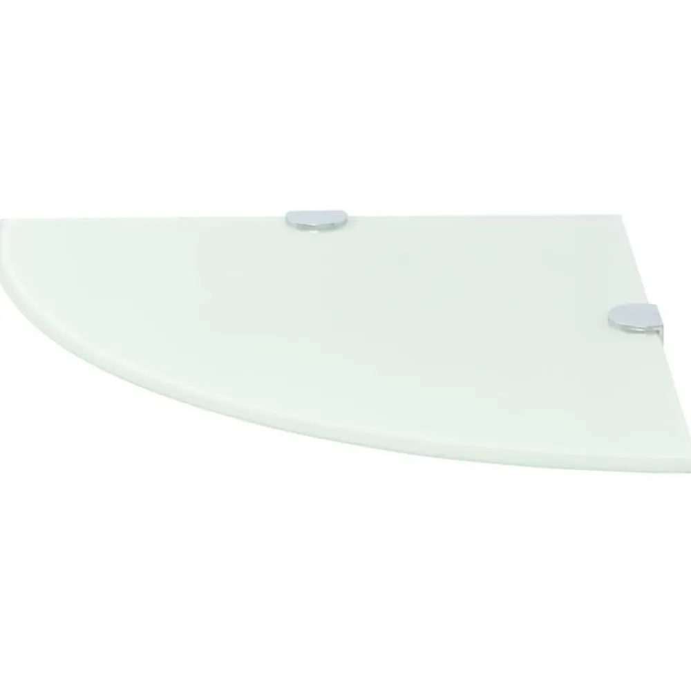 vidaXL Estanterías-Estante de esquina con soportes cromados vidrio 25x25 cm