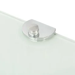 vidaXL Estanterías-Estante de esquina con soportes cromados vidrio 25x25 cm