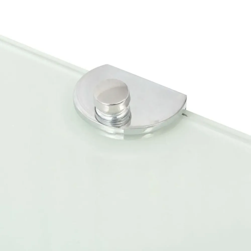 vidaXL Estanterías-Estante de esquina con soportes cromados vidrio 25x25 cm