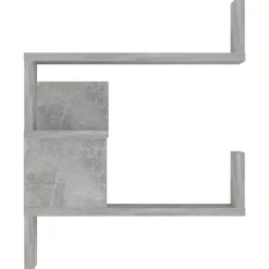 vidaXL Estanterías-Estante de esquina pared contrachapado gris hormigón 40x40x50cm