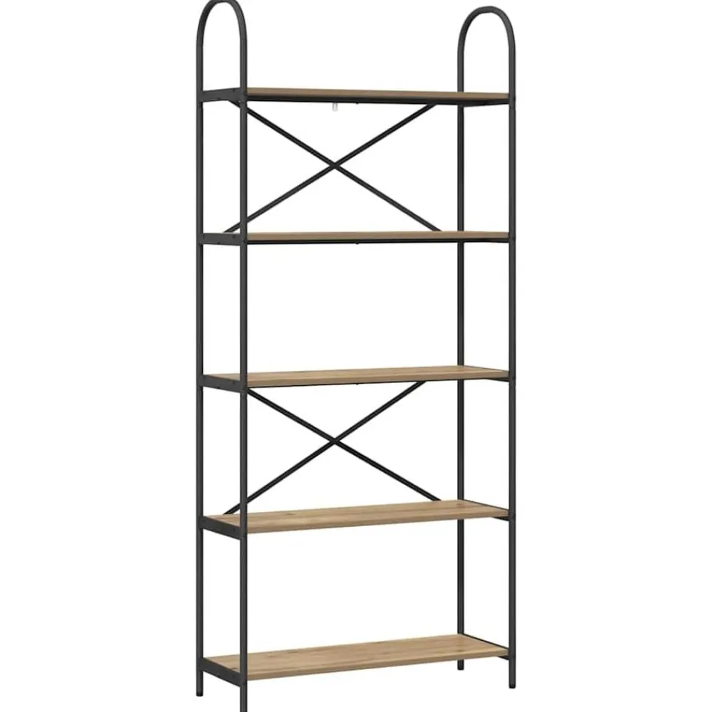 vidaXL Estante de libros Roble artesanal 80 x 30 x 183 cm Roble artisan Clearance