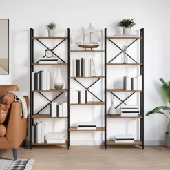 vidaXL Estanterías-Estante de libros 156 x 25 x 167 cm